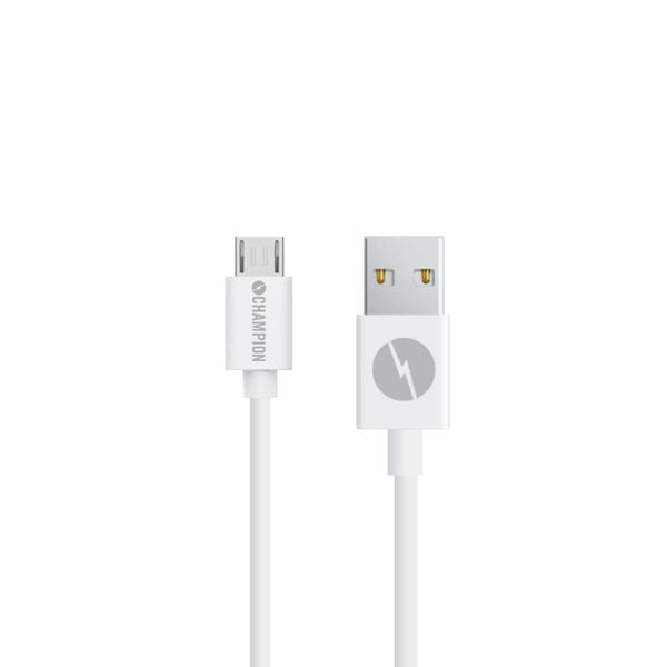 Champion Ladd & Synk kabel, 3m, vit